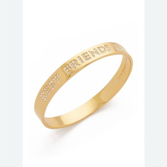 RARE Kate Spade Best Friends Ever Gold & Crystal Bangle Bracelet - Picture 5 of 5